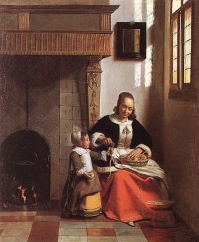 皮特爾 德 衚格 Woman Peeling Apples 皮特爾 德 衚格 Woman Peeling Apples